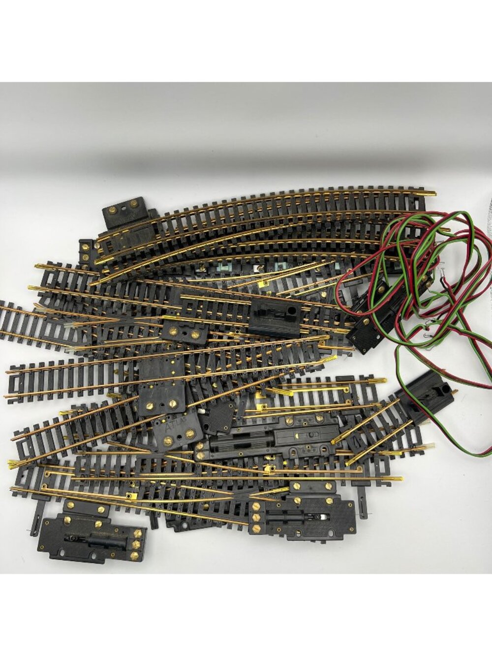 UNTESTED - Atlas HO Scale Train Track Lot With Switches & Wiring Mixed Curved &